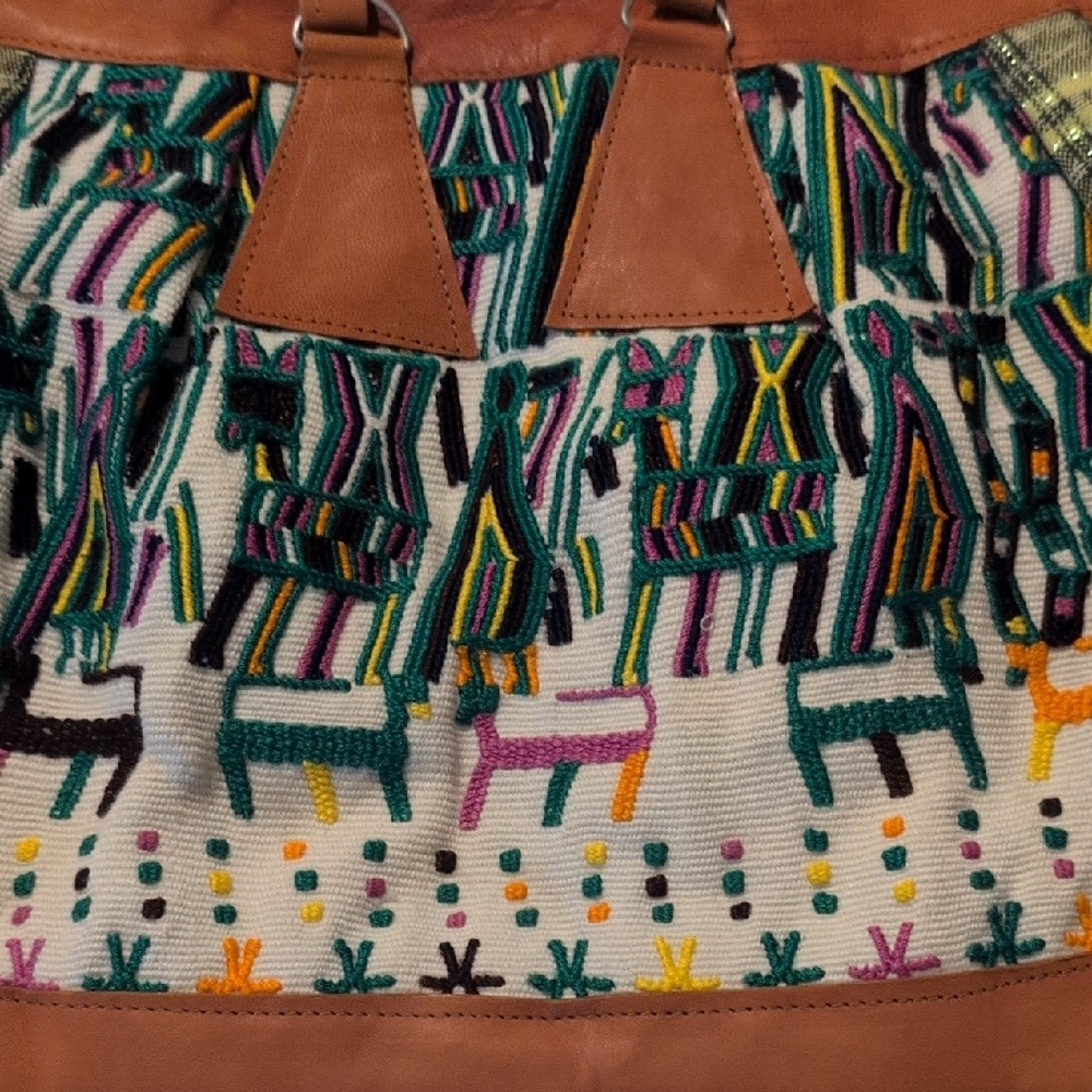 Multicolor Patterned Tote Bag - Picture 2 of 5